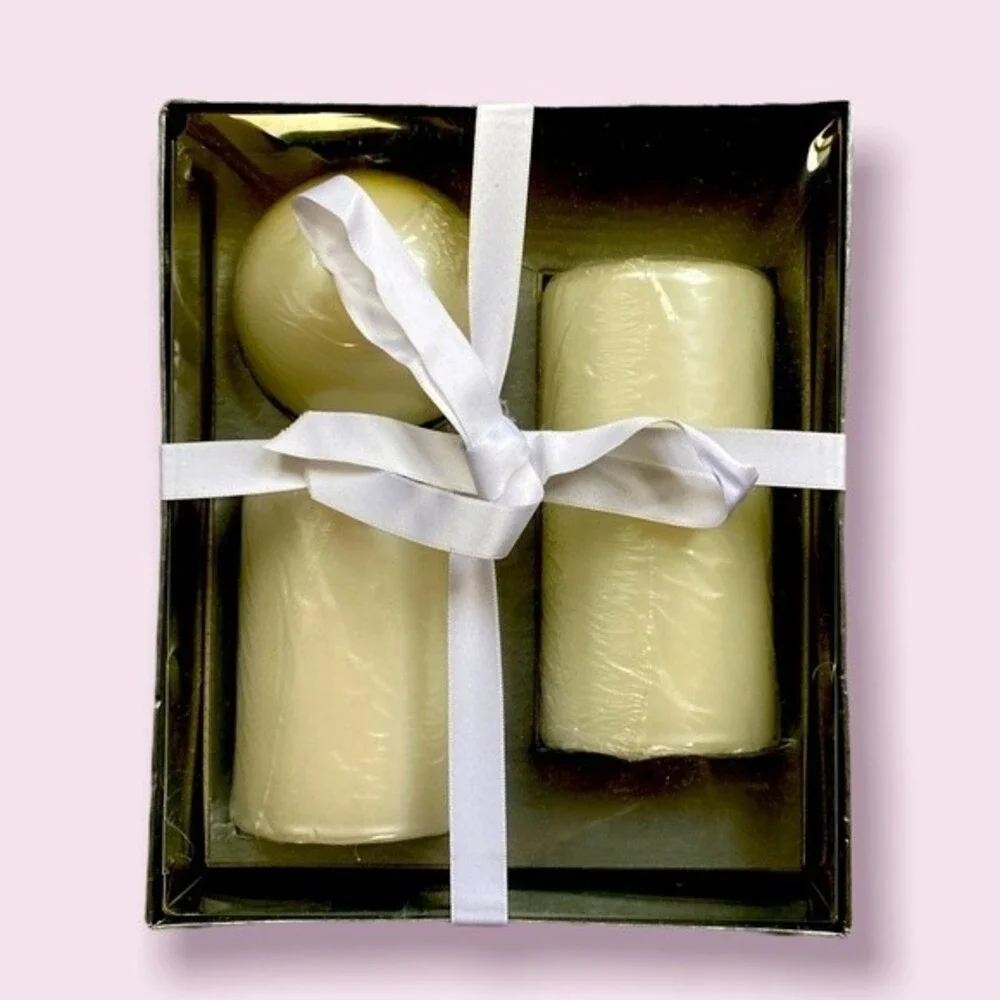Crate & Barrel candle set of 3 Italy Made 3x4